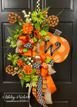 18" Oval - Initial Pumpkin and Cottage Berry Wreath