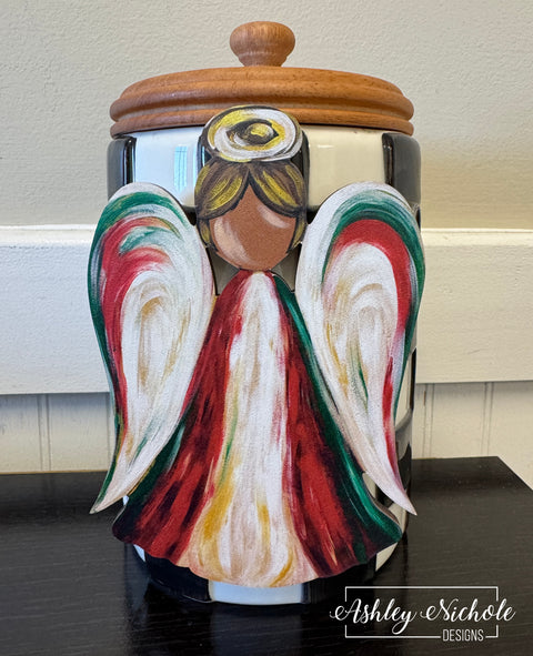 Joyful Christmas Black Angel - Christmas Mini Piece (Magnet/Velcro)
