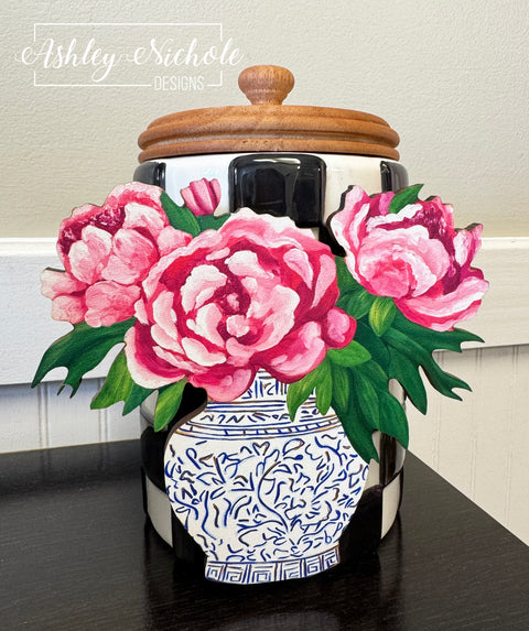 Chinoiserie Peony Blooms - Mini Piece (Magnet/Velcro)