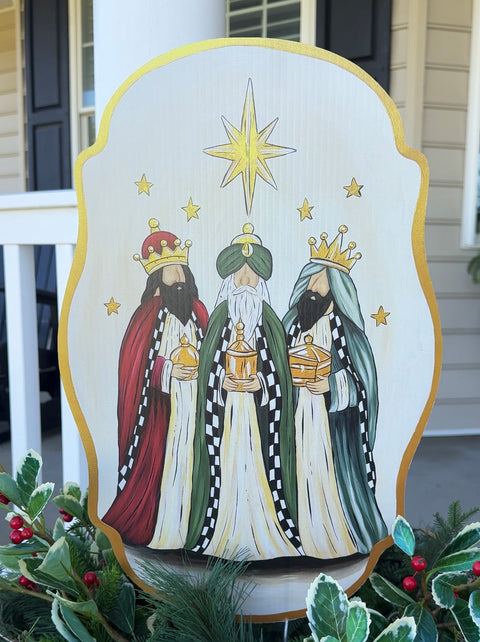 Star of Bethlehem Three Wise Men - Christmas Corrugated Coroplast Yard Stake