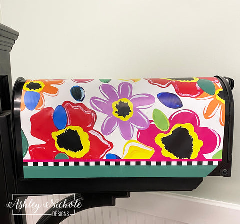 Bold & Bright Floral Vinyl Mailbox Cover