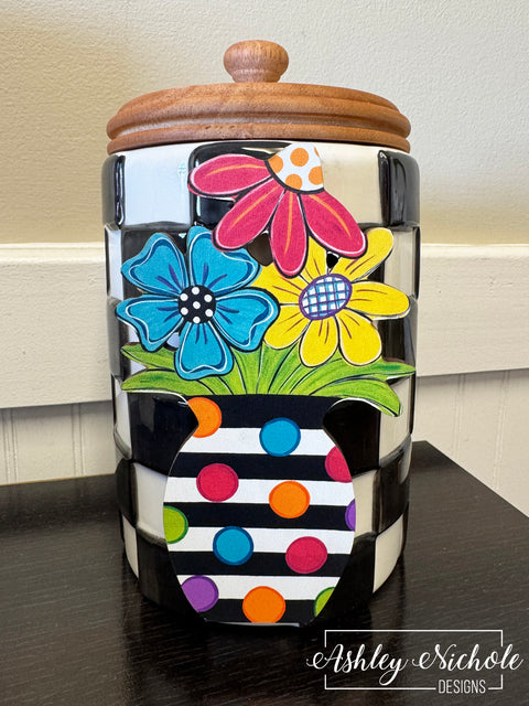 Crazy Dot Flower Pot - Mini Piece (Magnet/Velcro)