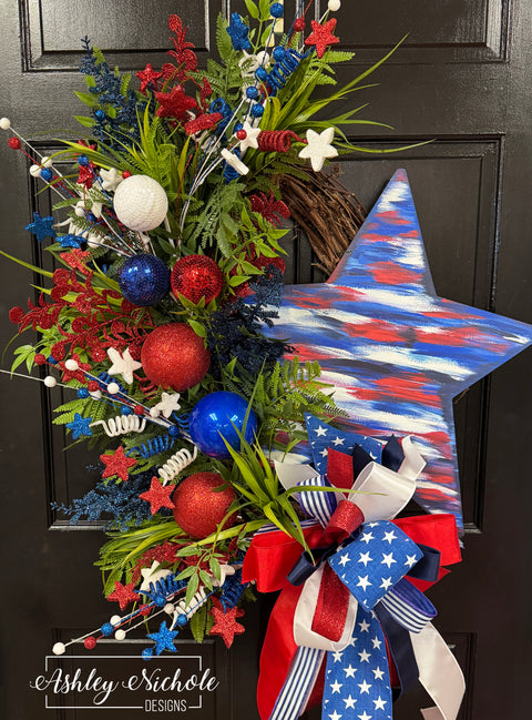 Abstract Patriotic Star Wreath