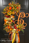 Fall Floral Initial Wreath