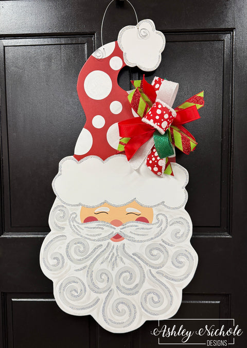 Jolly St. Nick - Santa - Door Hanger (Hand-Painted)