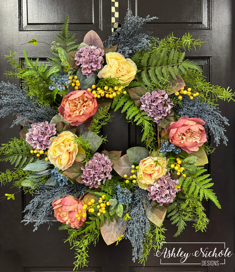 Cool Tones Spring Floral Wreath