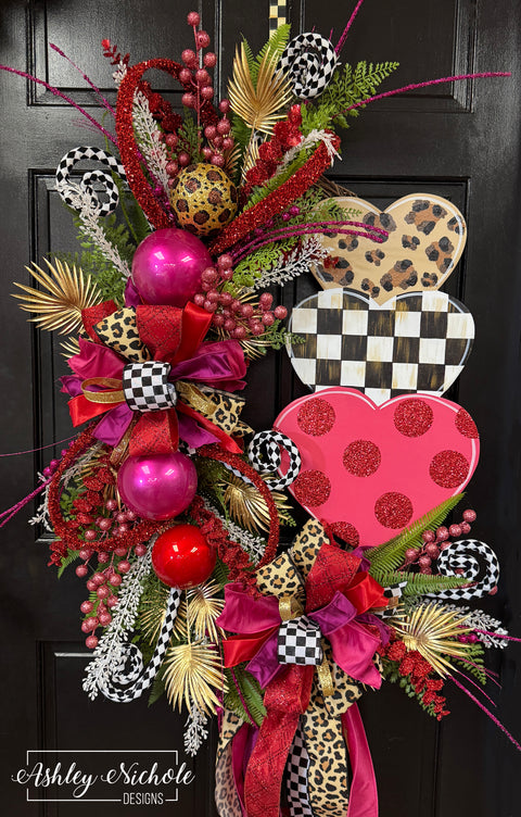 Heart Stack Elegant Valentine Wreath