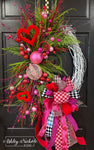 Glitzy Valentine Oval Wreath