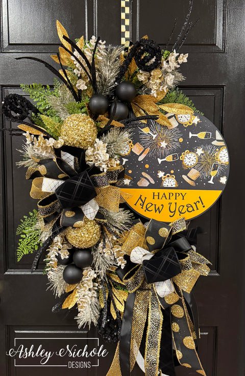 Cheers To The New Year Wreath