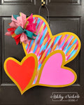 Abstract Colorful Triple Heart - Door Hanger (UV PRINTED Only)