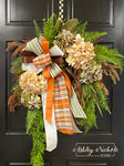 24" Oval FALL Hydrangea (Sage & Honey) Wreath