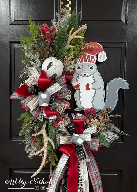 Woodland Squirrel Winter Wreath