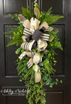 Fern and Ivy Greenery Swag - Neutral Bow