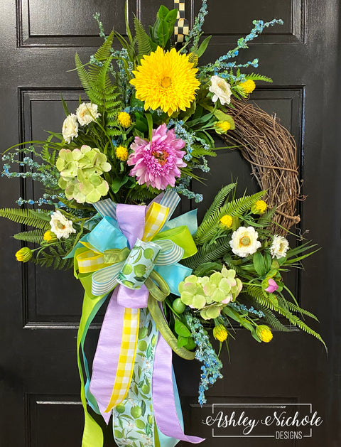 Springtime Lime & Floral Wreath