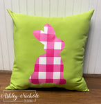 Custom-Pink Buffalo Check Bunny Pillow