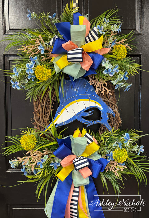 Coastal Catch Marlin Nautical Wreath