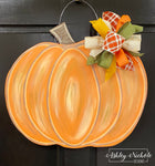 Pumpkin Distressed - Cool Tones - Door Hanger - Choose your Color!