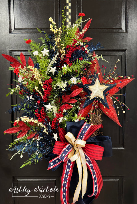 Land of Liberty Floral Star Wreath