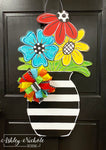 Striped Vase Flower Pot Door Hanger