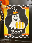 Happy Ghost Halloween Garden Vinyl Flag