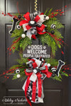 "Dogs Welcome" Oval Wreath