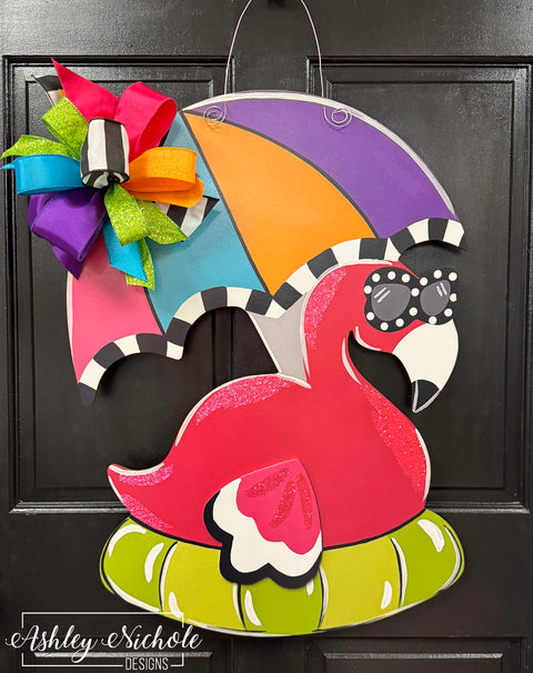 Beach Bound Flamingo Door Hanger (UV PRINTED ONLY)