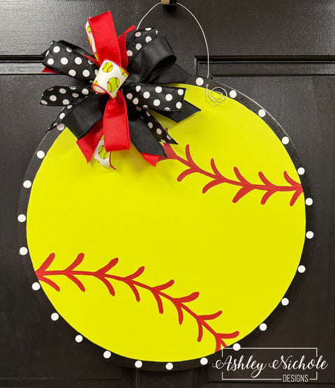 Softball Door Hanger (Hand-Painted)