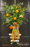 Orange Blossoms Topiary Door Hanger