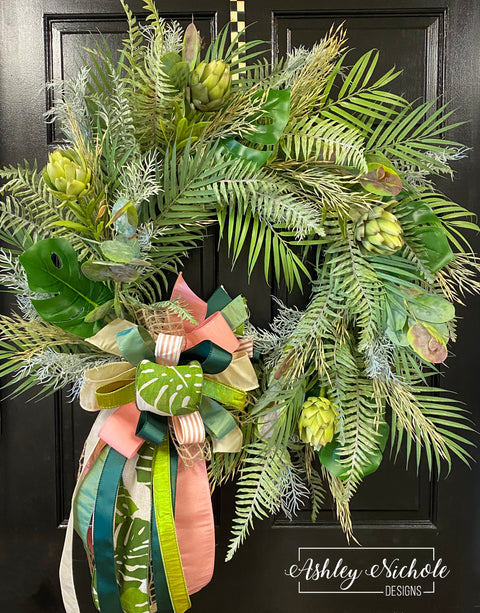 Aloha Palms & Artichoke Wreath