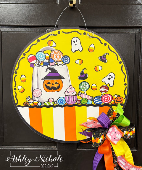 Candy Corn Fun Halloween Door Hanger (UV Printed)