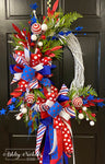 Stars & Stripes White Patriotic Wreath