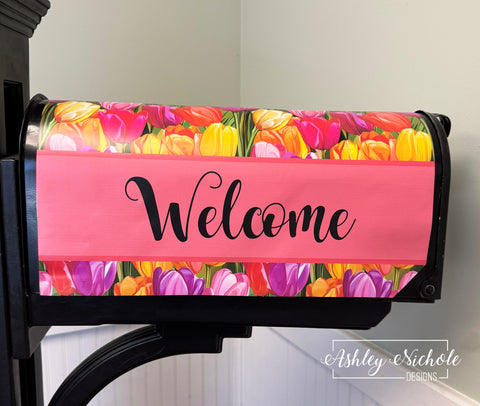 Tulips in Bloom - Magnetic Vinyl Mailbox Cover