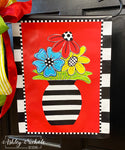 Striped Vase Flower Pot - Vinyl Garden Flag