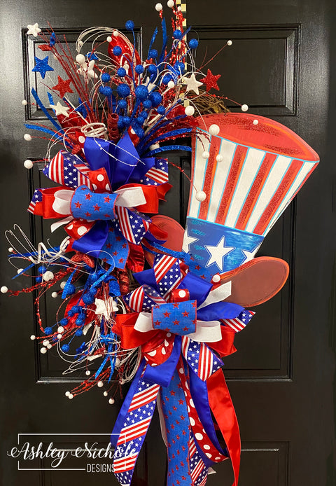 Hats Off to Freedom Patriotic Wreath