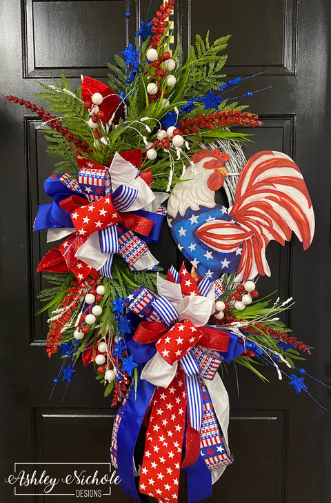 Down Home American Rooster Wreath