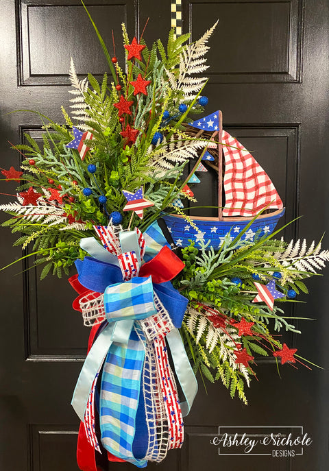 Sailing in Red, White & Blue Wreath