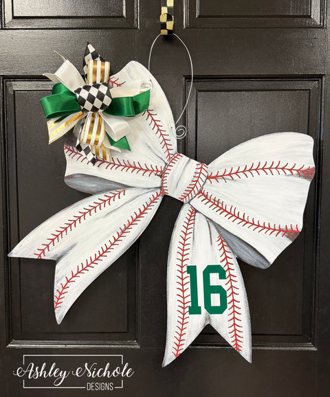 Game Day Baseball Bow - UV Door Hanger