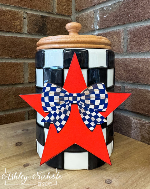 Patriotic Fancy Bow Star - Mini Piece (Magnet/Velcro)
