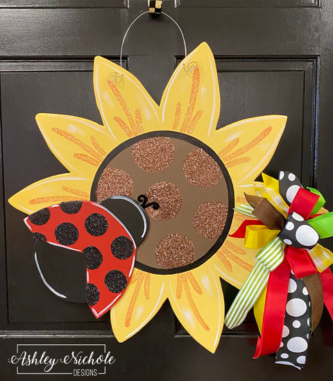 Sunflower & Ladybug Door Hanger
