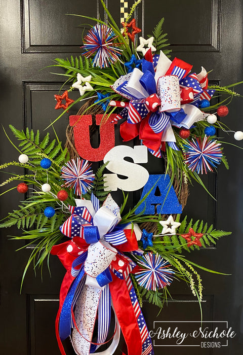 Light Up The Night USA Wreath