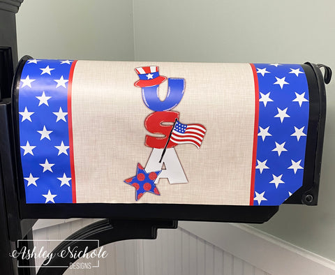 Patriotic USA - Magnetic Vinyl Mailbox Cover