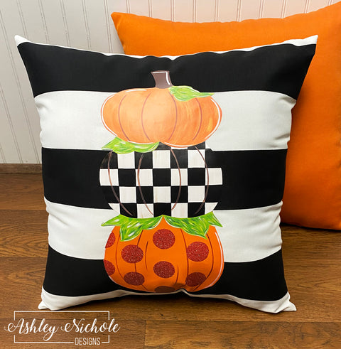 Custom - Pumpkin Stacked TRADITIONAL Fall Pillow