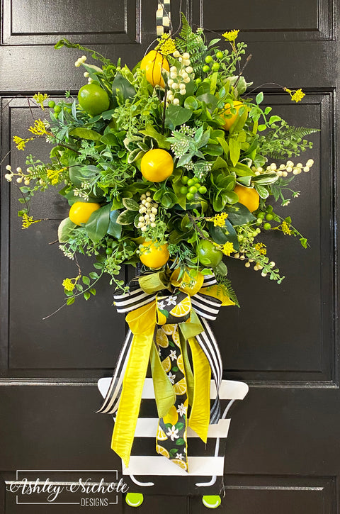 Lemon & Lime Topiary Door Hanger