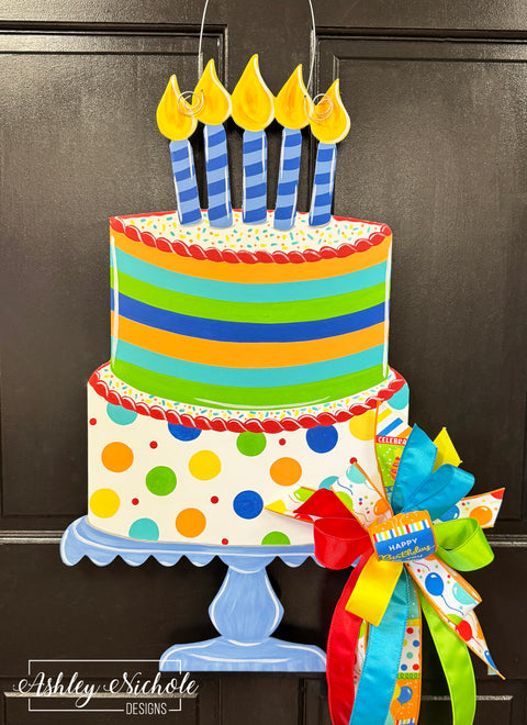 Birthday Celebration Cake - Boy - Door Hanger (UV Printed)
