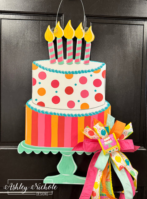 Birthday Celebration Cake - Girl - Door Hanger (UV Printed)