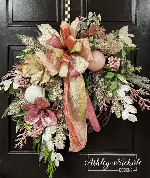 Pink Champagne Seasonal Wreath