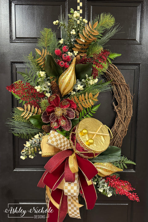 Majestic Holiday Drum Wreath