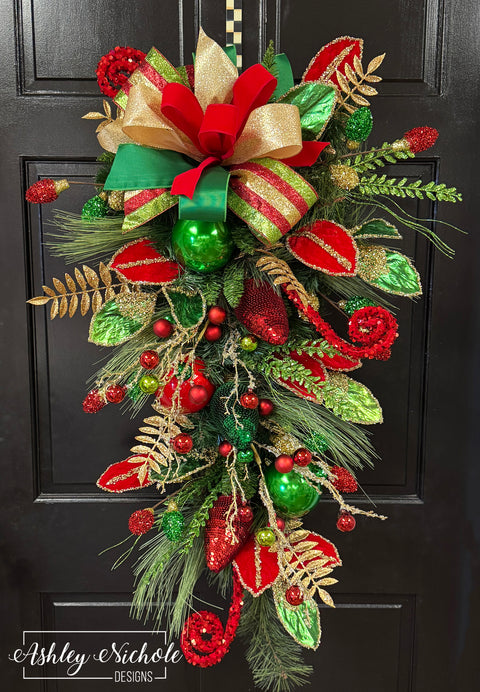 Christmas Splendor Teardrop Swag