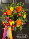 Bold & Bright Floral Wreath
