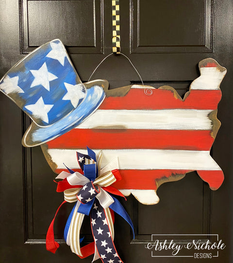 Home of the Brave Patriotic USA Door Hanger (UV PRINTED Only)